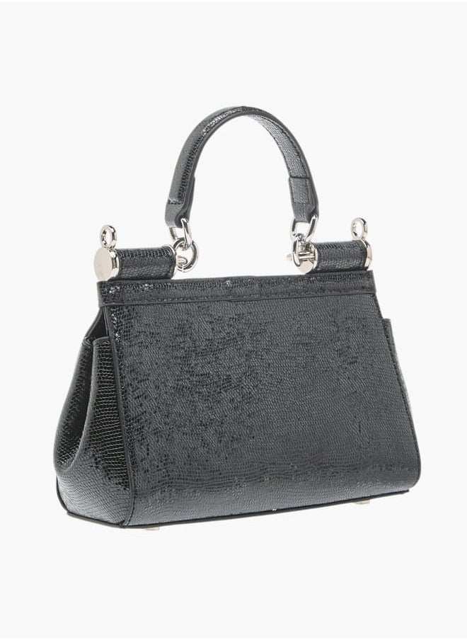Celeste Women's Animal Textured Satchel Bag with Detachable Strap and Top Handle Ramadan Collection  - Image 3
