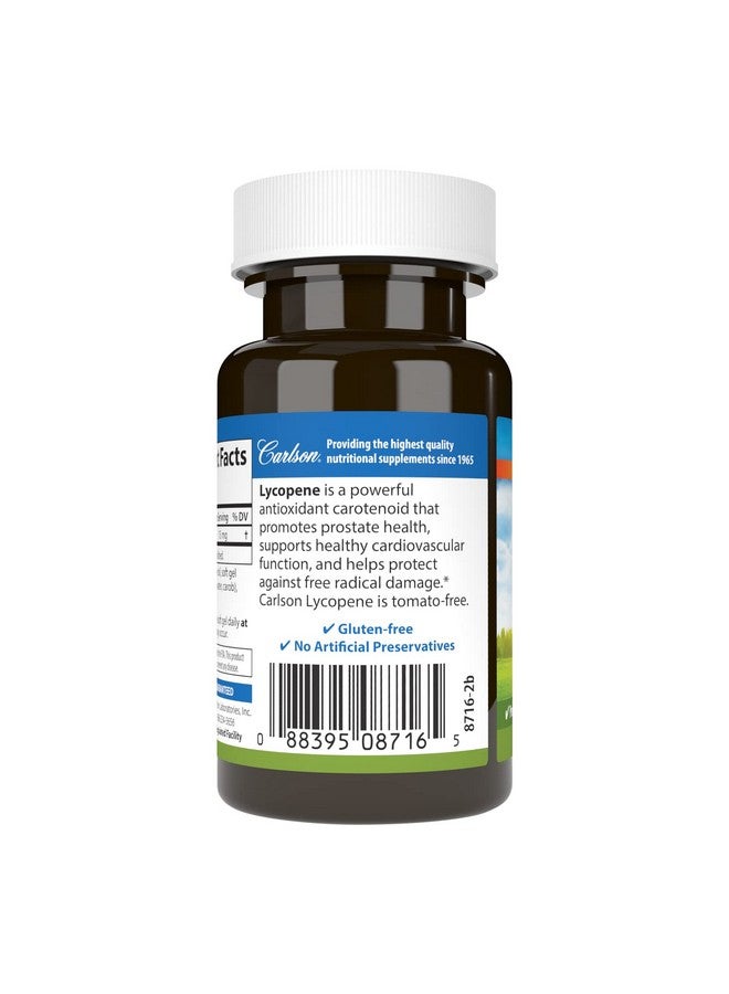 Carlson Lycopene 15 Mg Tomatofree Prostate Health & Circulation Support Optimal Wellness 60 Softgels - Image 4