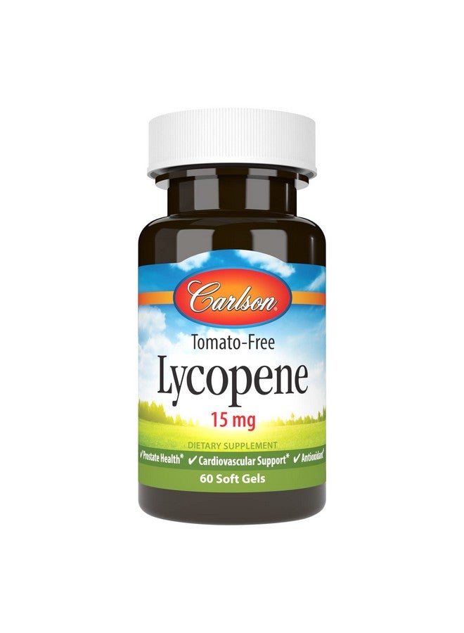 Carlson Lycopene 15 Mg Tomatofree Prostate Health & Circulation Support Optimal Wellness 60 Softgels - Image 1