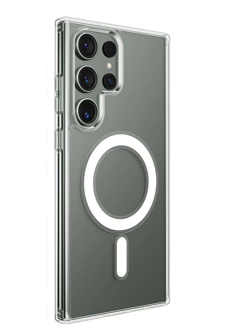 بورتوني جراب Galaxy S22 Ultra ، جراب مغناطيسي شفاف مزود بمغناطيس مدمج متوافق مع MagSafe ، غطاء من البولي يوريثان النحيف وشفاف كريستالي لهاتف Samsung Galaxy S22 Ultra 6.8 "- شفاف - Image 1
