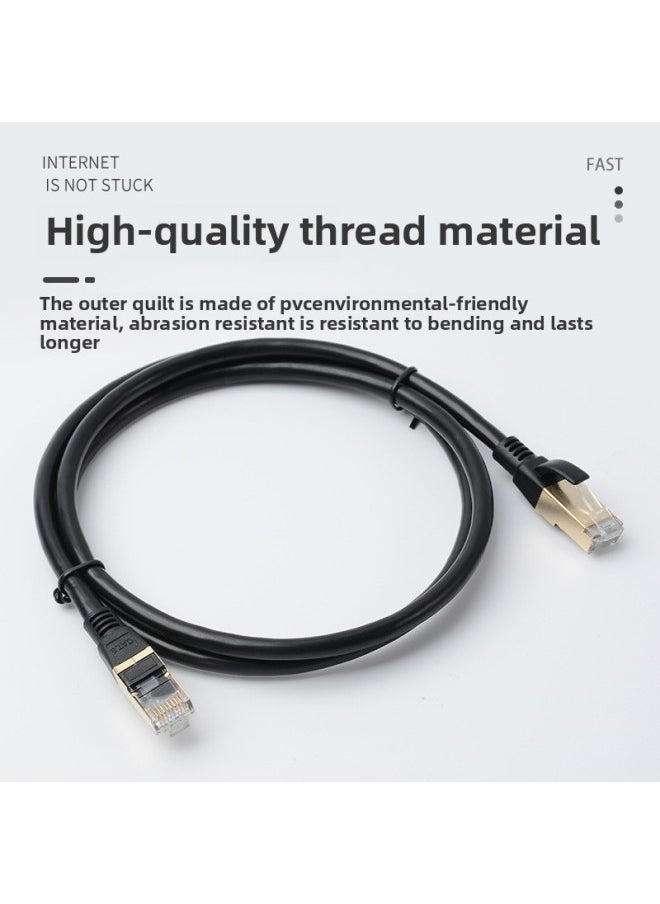 Generic CAT8 Eight Crystal Head 10 Gigabit 50 Gold-plated Thickened Pure Copper Shielded Network RJ45 Finished Network Cable High-speed Jumper-Color:Black-Line Length:3M  - Image 3