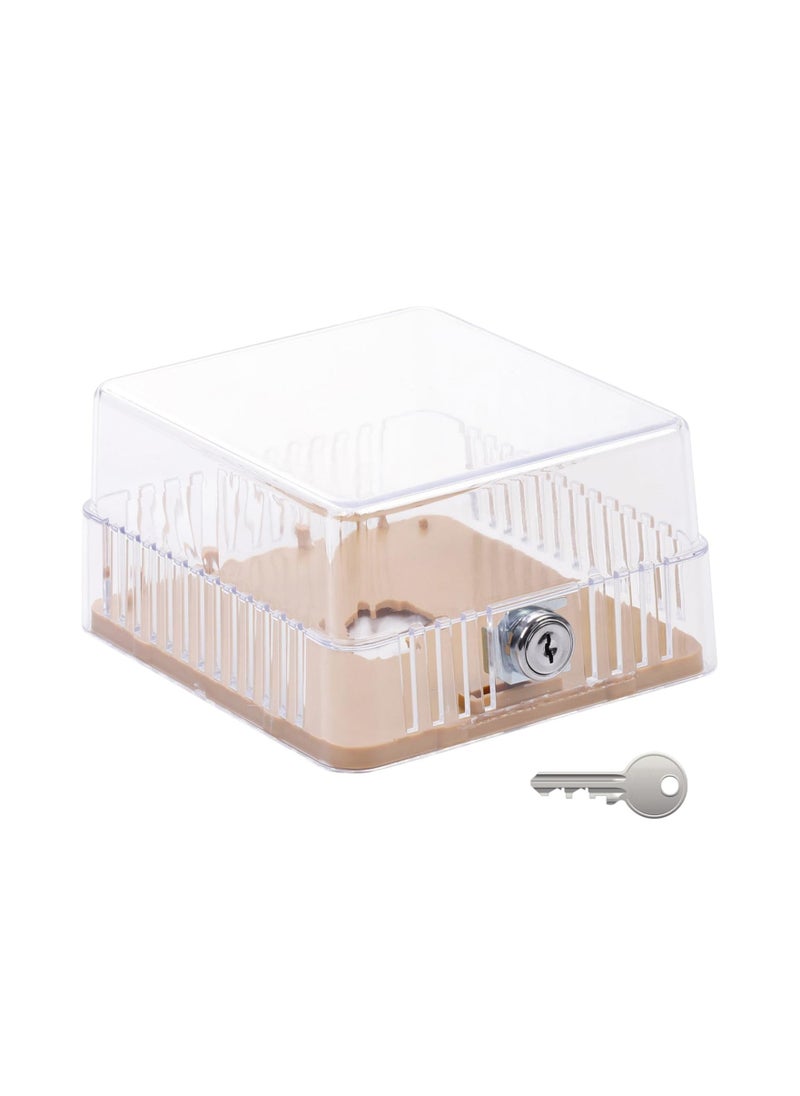 Generic Universal Thermostat Lock Box with Key, Clear Plastic Thermostat Guard for Wall, Thermostat Cover with Lock, Lockable Heat and Air Condition Control Panel Cover, 130*120*75mm  - Image 1