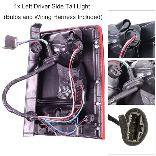 MOCW مجموعة مصابيح الذيل الجانبية اليسرى للسائق متوافقة مع هوندا بايلوت 2009-2015 مع لمبة مصباح الذيل وحزمة الأسلاك مضمنة، استبدال رقم القطعة OE 33550-SZA-A01 HO2800174 33550SZAA01 - Image 3