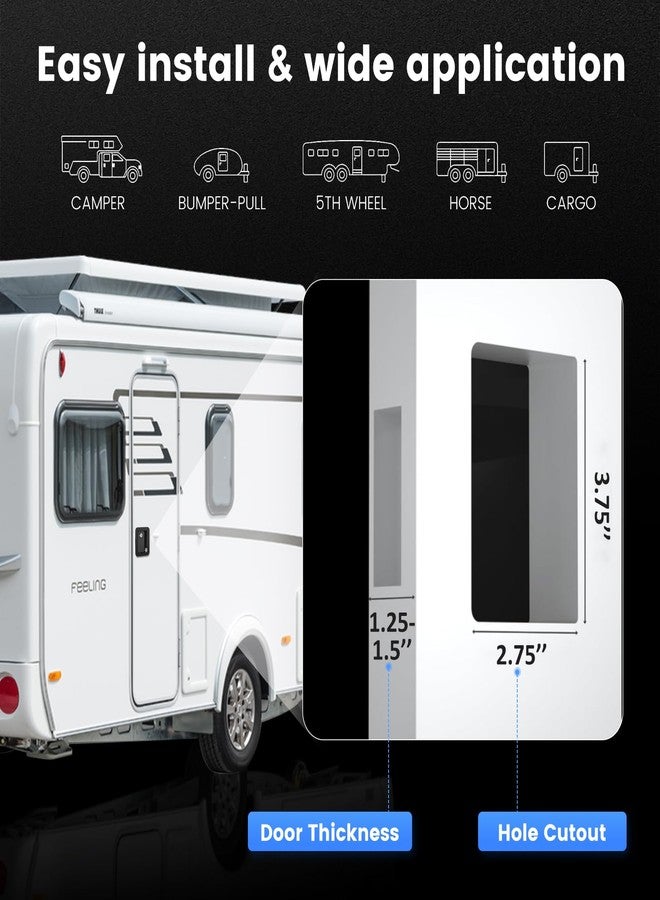 CAMJOKE RV Door Lock for Travel Trailers with Paddle Deadbolt, Camper Entry Door Latch, RV Lock Replacement Kit with 4 Keys, for Cargo Hauler Horse Trailer Truck (1 Lock 4 Keys) - Image 4