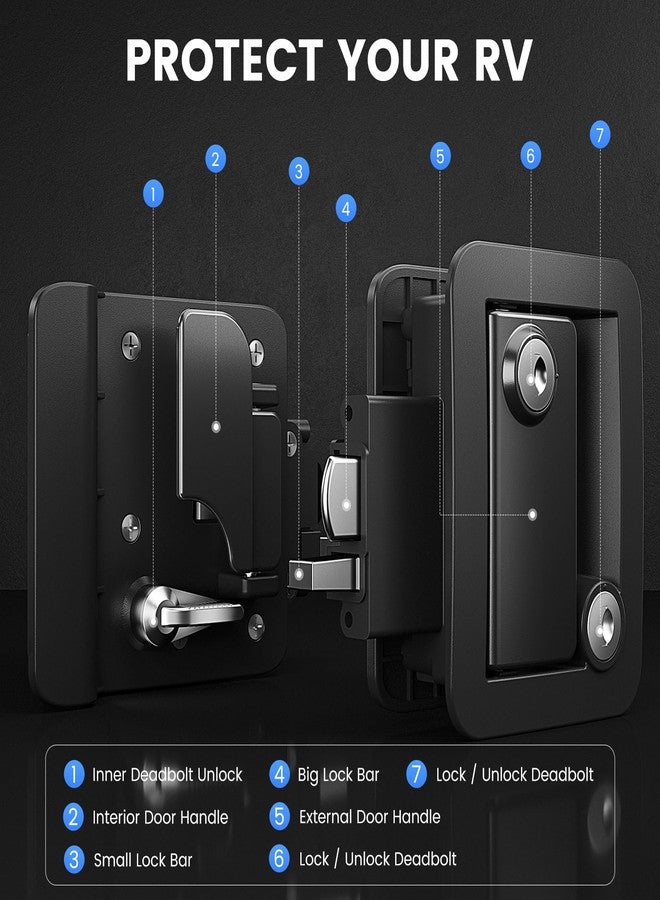 CAMJOKE RV Door Lock for Travel Trailers with Paddle Deadbolt, Camper Entry Door Latch, RV Lock Replacement Kit with 4 Keys, for Cargo Hauler Horse Trailer Truck (1 Lock 4 Keys) - Image 5