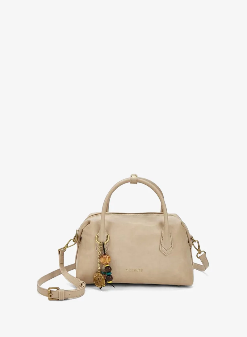 سيليست Textured Tote Bag With Zip Closure