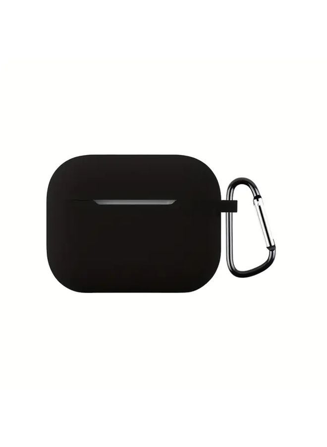 Black AirPods Pro 3 Case Soft Silicone Cover Anti Loss Hook Ultra Thin Magnetic Charging - Image 1