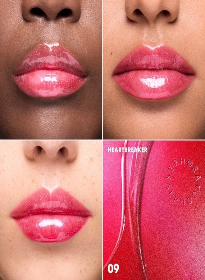 SEPHORA COLLECTION Sephora Glossed Moisturizing Lip Gloss – Glassy Shine,09 Heartbreaker - Vibrant Pink Shimmer, Hydrating & Smoothing Lip Gloss, Glittery Finish, 5 mL (0.16 oz) - Image 2