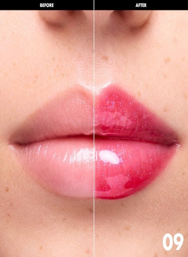 SEPHORA COLLECTION Sephora Glossed Moisturizing Lip Gloss – Glassy Shine,09 Heartbreaker - Vibrant Pink Shimmer, Hydrating & Smoothing Lip Gloss, Glittery Finish, 5 mL (0.16 oz) - Image 3