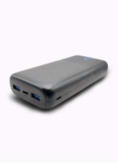 GRABIT Power Bank 20000mAh Fast & High-Capacity Charging power up with 20W PD & 18W QC for fast, efficient charging. Equipped with dual USB-A ports, Type-C input/output, and a total 20W output, it supports iPhone, Samsung, Xiaomi, OnePlus, Huawei, Google Pixel, iPads, AirPods, smartwatches, and more. The 4 power indicators track battery life, while its durable, textured design (396g) ensures a secure grip. Perfect for travel, work, and daily use!  - Image 3