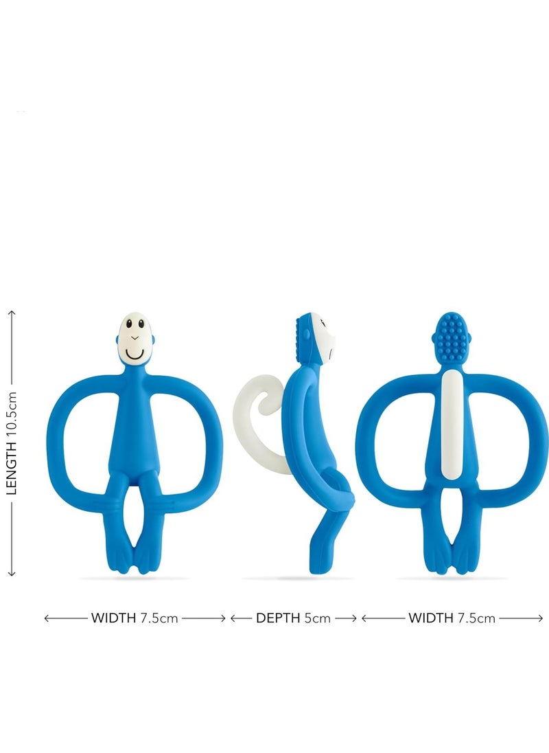 Mmmon - Baby Teether,Antimicrobial Silicone Teething Toys for Baby,Easy to Grip,BPA Free,3 Months Old+, 10.5 cm,Blue Monkey - Image 1