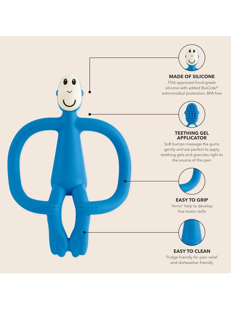 Mmmon - Baby Teether,Antimicrobial Silicone Teething Toys for Baby,Easy to Grip,BPA Free,3 Months Old+, 10.5 cm,Blue Monkey - Image 1