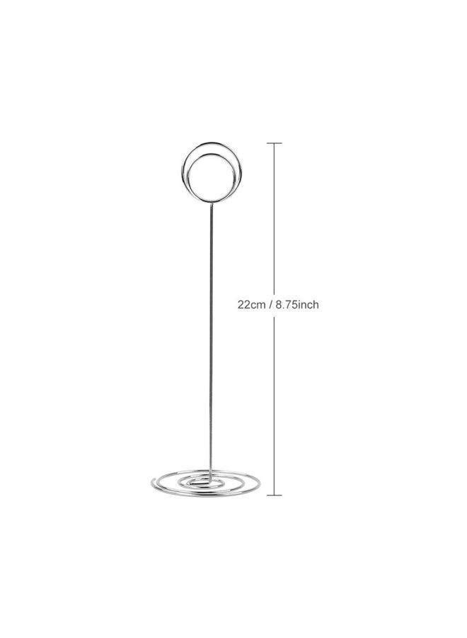 Radezon TCHW 10 Pack 8.75 Inch Tall Table Number Holder Place Card Holder Table Picture Holder Wire Photo Holder Clips Picture Memo Note Photo Stand (Silver) - Image 3