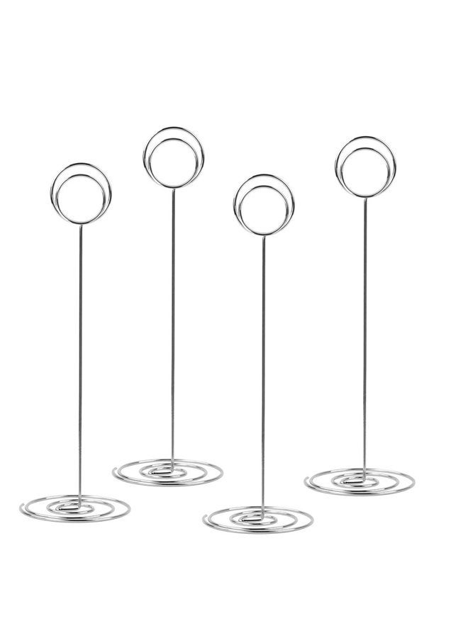 Radezon TCHW 10 Pack 8.75 Inch Tall Table Number Holder Place Card Holder Table Picture Holder Wire Photo Holder Clips Picture Memo Note Photo Stand (Silver) - Image 5