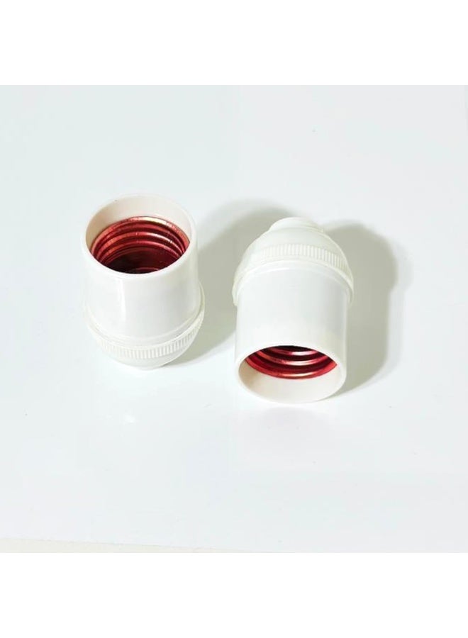 melfi Melfi 2Pcs E27 Lamp Base Adapter - White 250V, 4A: Direct Screw Electric Lamp Caps Lamp Holder Spiral Lamp Caps  - Image 1