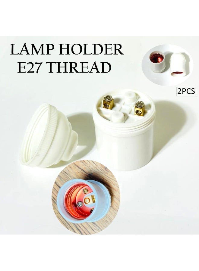melfi Melfi 2Pcs E27 Lamp Base Adapter - White 250V, 4A: Direct Screw Electric Lamp Caps Lamp Holder Spiral Lamp Caps  - Image 2