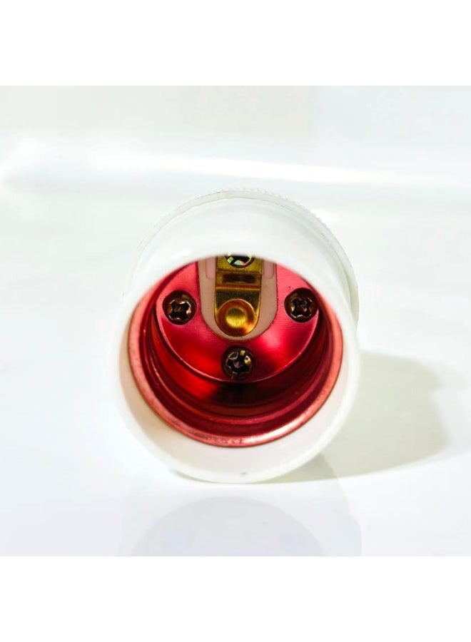 melfi Melfi 2Pcs E27 Lamp Base Adapter - White 250V, 4A: Direct Screw Electric Lamp Caps Lamp Holder Spiral Lamp Caps  - Image 3