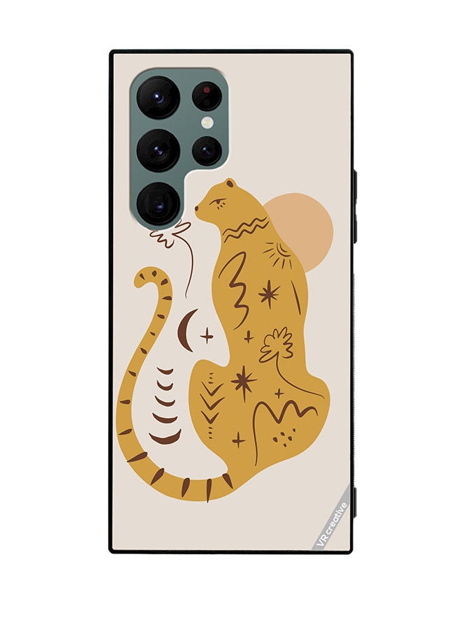 VR CREATIVE Protective Case Cover For Samsung Galaxy S22 Ultra 5G Boho Cute Leopard Animal Design Multicolour - Image 1