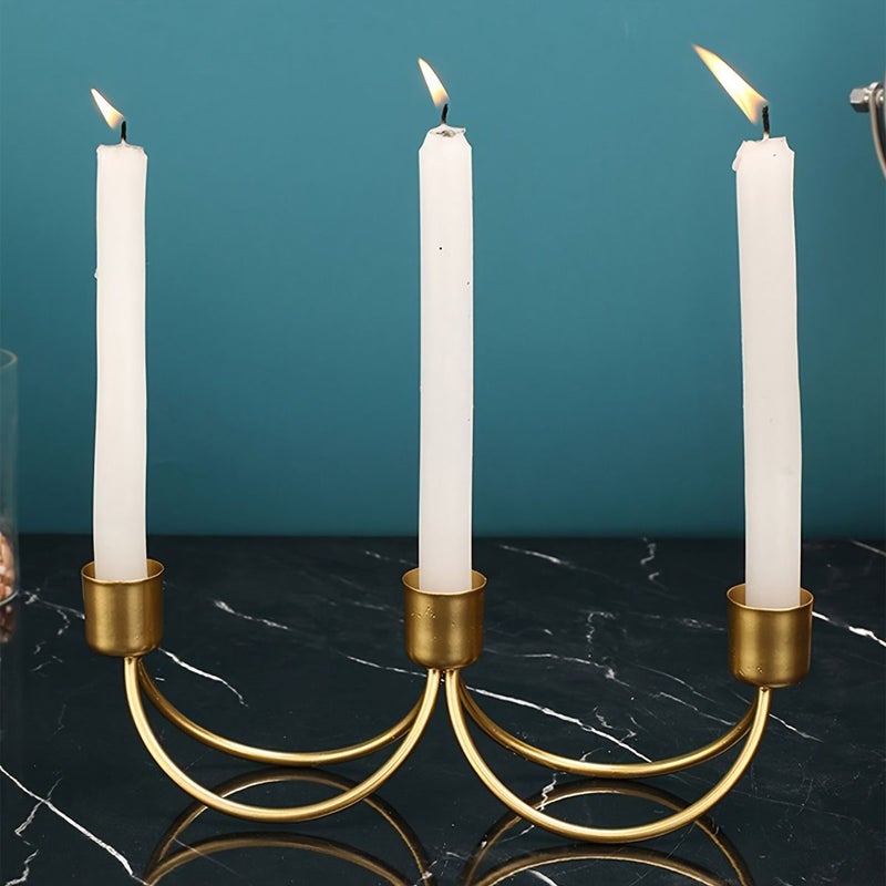 Golden Metal Candle Holder Centerpiece Vintage Tabletop Decor For Romantic Dinner Living Room Kitchen Dining Room Cafe Christmas Best Gift - Image 5