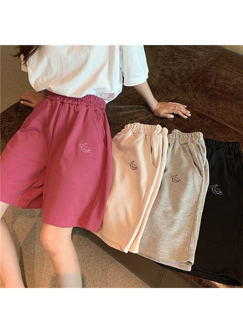 Generic - Summer Cotton Embroidered Shorts for Women Pink - Image 1