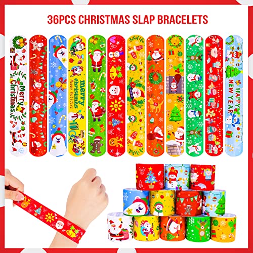 MGparty 72pcs Christmas Slap Bracelets Silicone Bracelets Bulk Party Favors Toys for Kids Xmas Party Favors Christmas Stocking Stuffers Gifts Goodie Bag Stuffers - Image 5
