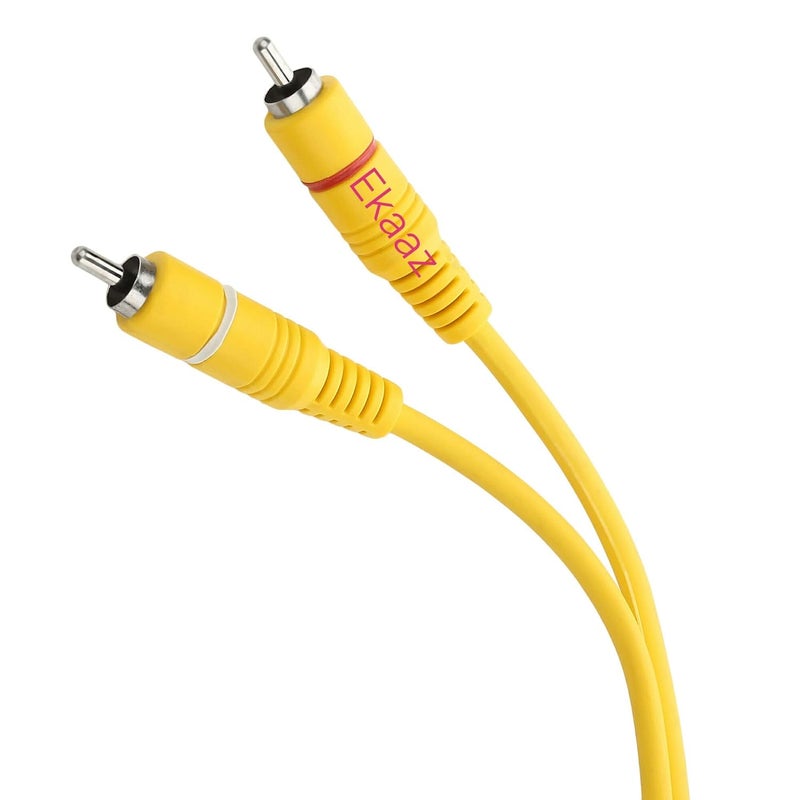 EKAAZ RCA to 1/4 Cable, Quarter inch TS Jack to RCA (2 jack 6.35mm Stereo to 2 rca jack) Audio Y Splitter Cable Insert Cable-yellow (1.8 Meters) - Image 4