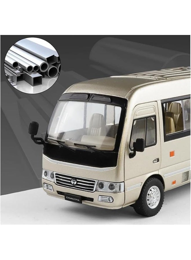 Toyota Coaster Bus V6 Diecast Model 1:24 Scale - Assorted Colors 01 pcs - Premium Heavy Metal Toy Bus with Pull-Back Action, Openable Doors & Roof, Working Interior Lights - Image 5
