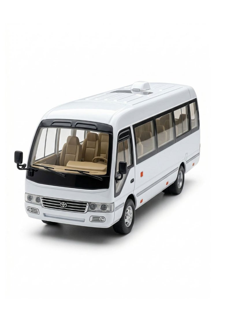Toyota Coaster Bus V6 Diecast Model 1:24 Scale - Assorted Colors 01 pcs - Premium Heavy Metal Toy Bus with Pull-Back Action, Openable Doors & Roof, Working Interior Lights - Image 3