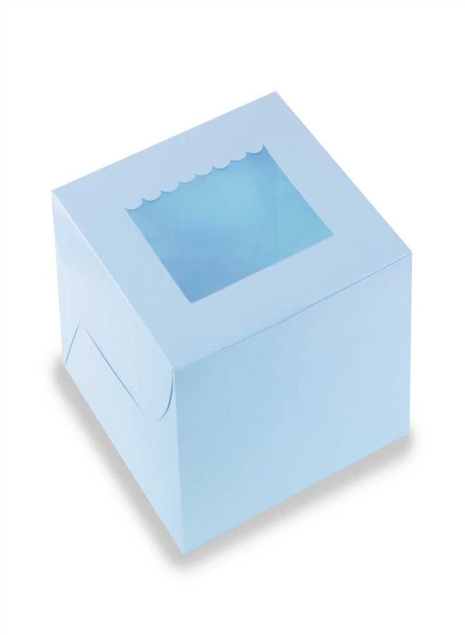 Chic a Choc 1 Kg Cake Box. 8 inch Pastel Blue. 350 GSM 8x8x5 In. (Pack of 8). Printed Cake Boxes with Window. - Image 1