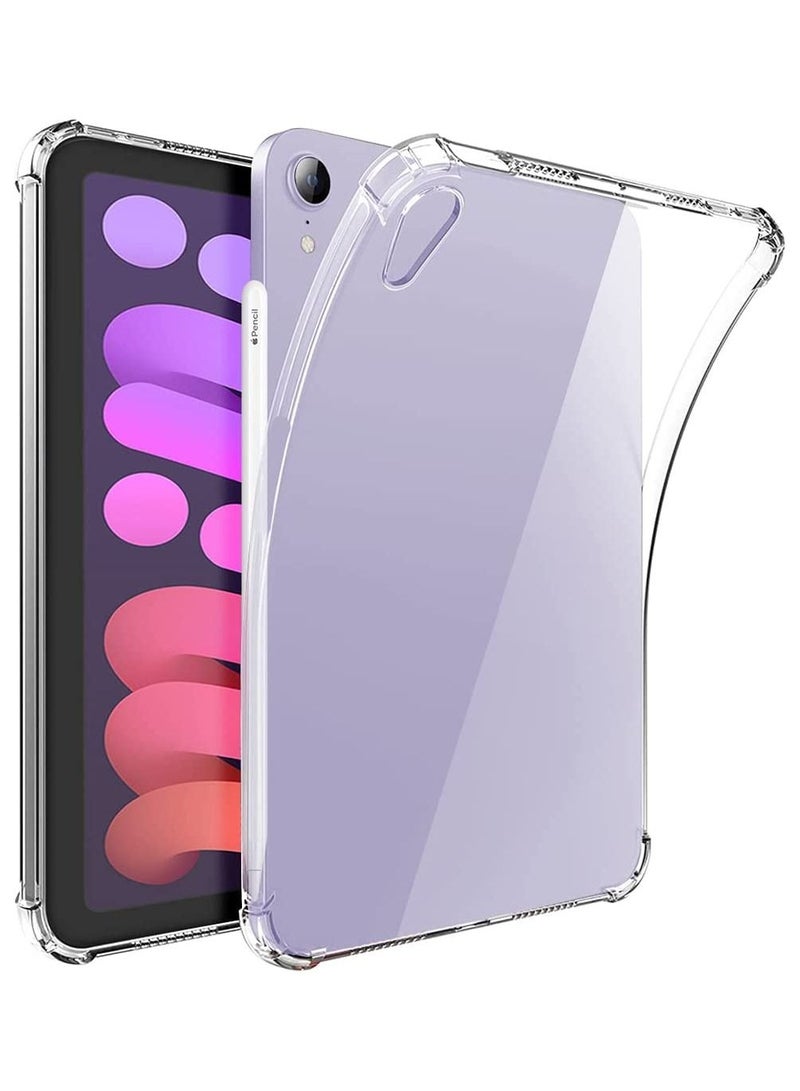 Clear Case for iPad Mini 6 (8.3 inch, 2021) with Pencil Holder, Supports 2nd Gen Apple Pencil Charging, Ultra Slim, Lightweight, Soft TPU Back Cover Skin for iPad Mini 6th Generation - Image 1