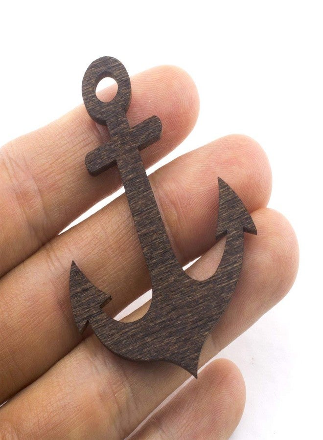 Summer-Ray.com Summer-Ray 50pcs Dark Brown Laser Cut Wooden Veneer Anchor 2" Scrapbooking Embellishment - Image 2