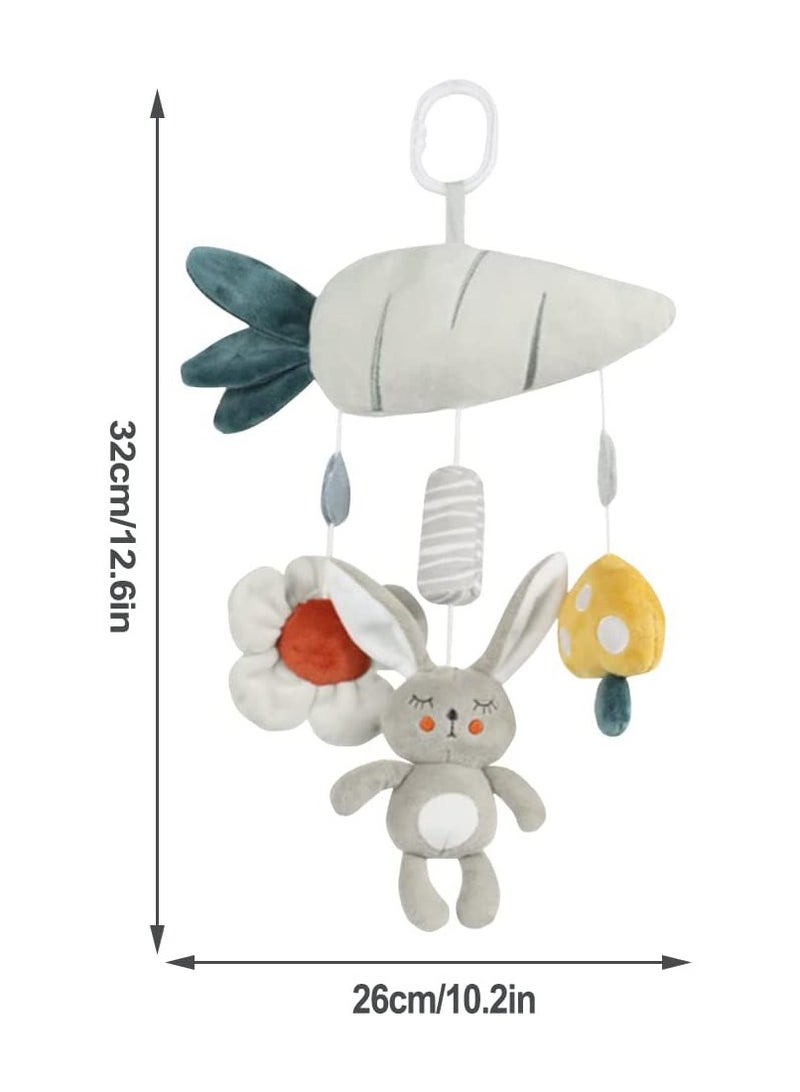 Excefore Baby Hanging Rattles Toys Activity Rabbit Plush Animal Wind Chime Sensory Toy with BB Squeaker Safety for Newborn Babies Toddlers  Shower Gift - Image 2