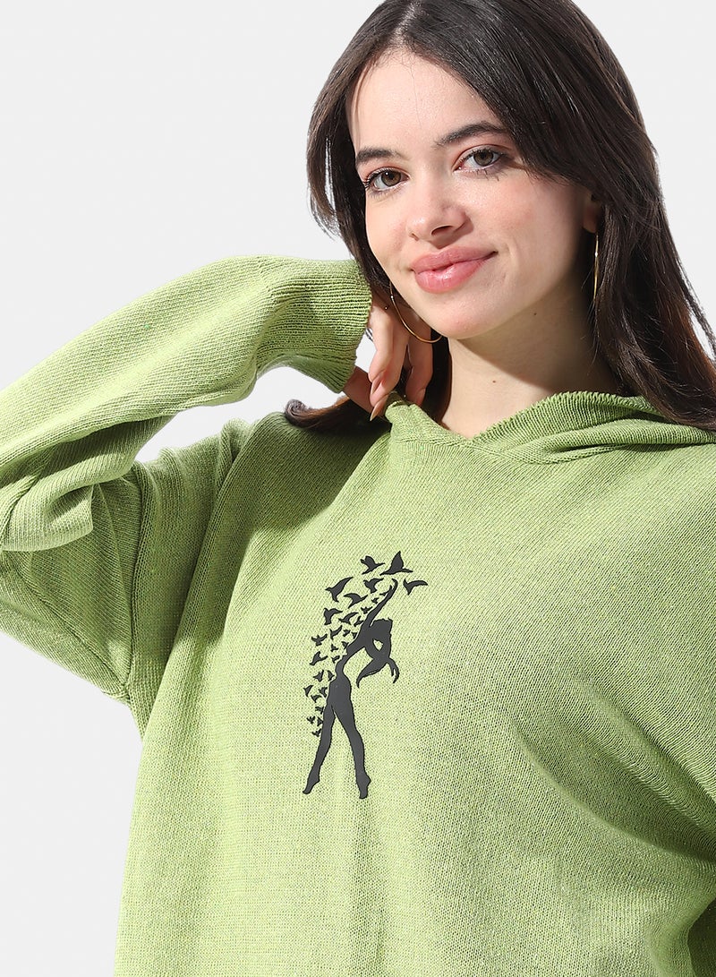 Andora Loose Fit Pullover With Chest Pattern - Image 5