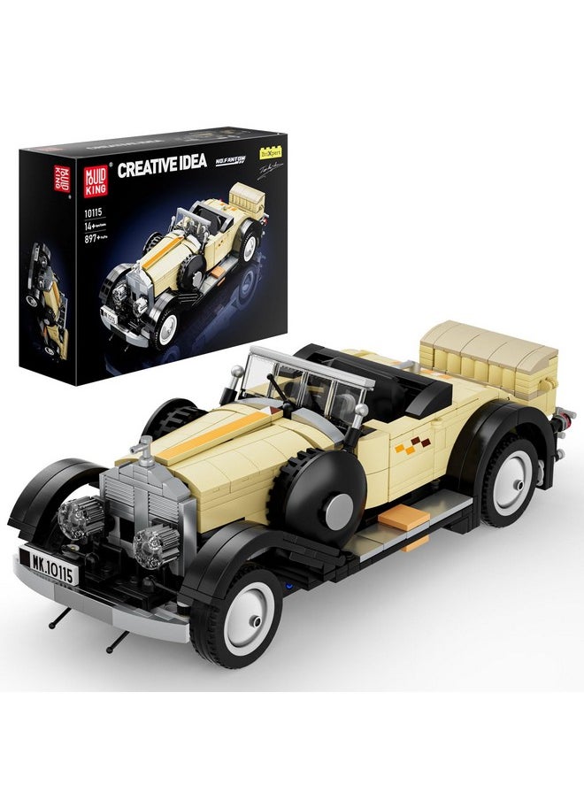 mould king Mould King Vintage Car, Collectible Classic Antique Vehicle, 10115 Classic Cars Building Sets, Retro Car Model Blocks Kits for Adults and Boys Girls Kids Aged 14+, 897 Pieces  - Image 1