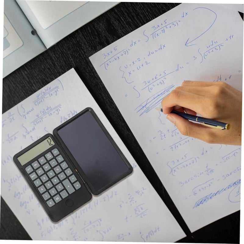Lurrose Handwriting Board Calculator 120mah Portable Rechargeable Calculation Tool with LCD Writing Pad for Office and School Use - Image 4