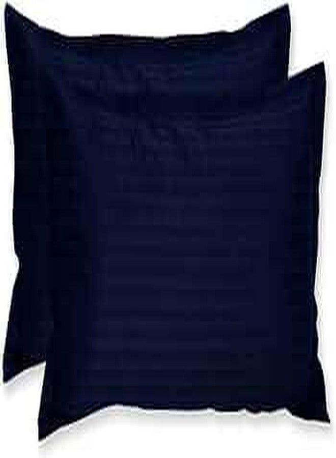 Cool Dealzz TC 300TC Pure Cotton Plain Stripe Queen Size Double Bedsheet for Double Bed with Two Pillow Covers (Queen, Blue) (95x95 Inches) - Image 5