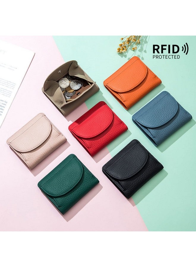 boshiho Rfid Blocking Wallet For Womensmall Genuine Leather Bifold Pocket Card Case With Id Window (Aorange) - Image 5