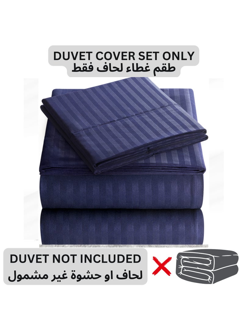 TW Premier TW Hotel Duvet Cover Stripe 220x240cm King Size 6 Pcs Set - 1 Duvet Cover 220x240cm (Without Filling) 1 Fitted Bed Sheet 200x200+30cm - 4 Pillow Cases 48x74+5cm - Quilt Cover Set - Image 2
