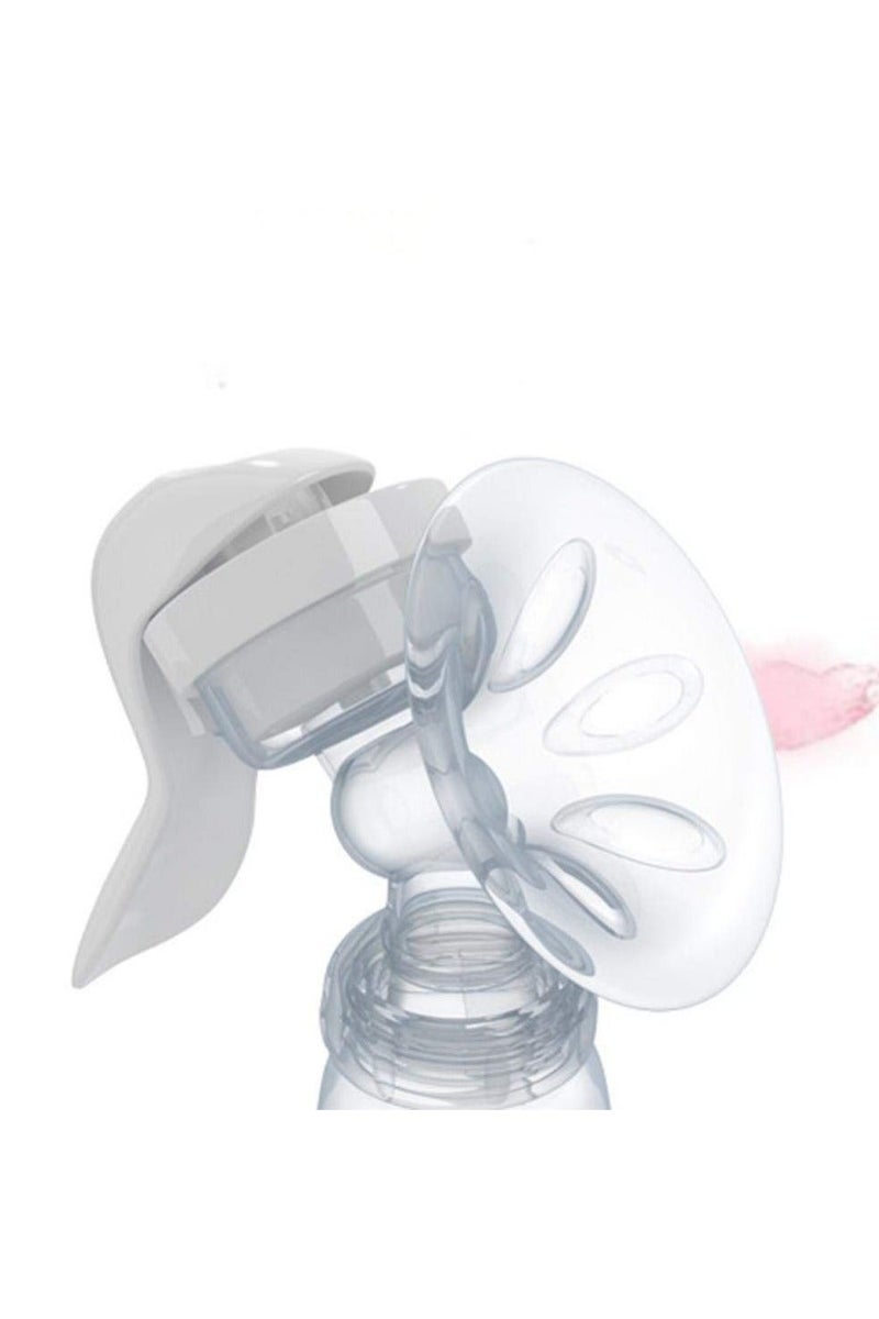Premium Manual Breast Pump with Soft Massage Cushion – BPA Free – Compact, Lightweight & Travel-Friendly – Includes Milk Storage Bottle – White - Image 3