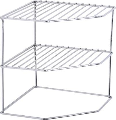 Cri8Hub Multipurpose Storage Corner Shelf For Plates,Bowls & Cups Dish Corner Rack Stand Shelves Holder ( Stainless Steel) - Image 4