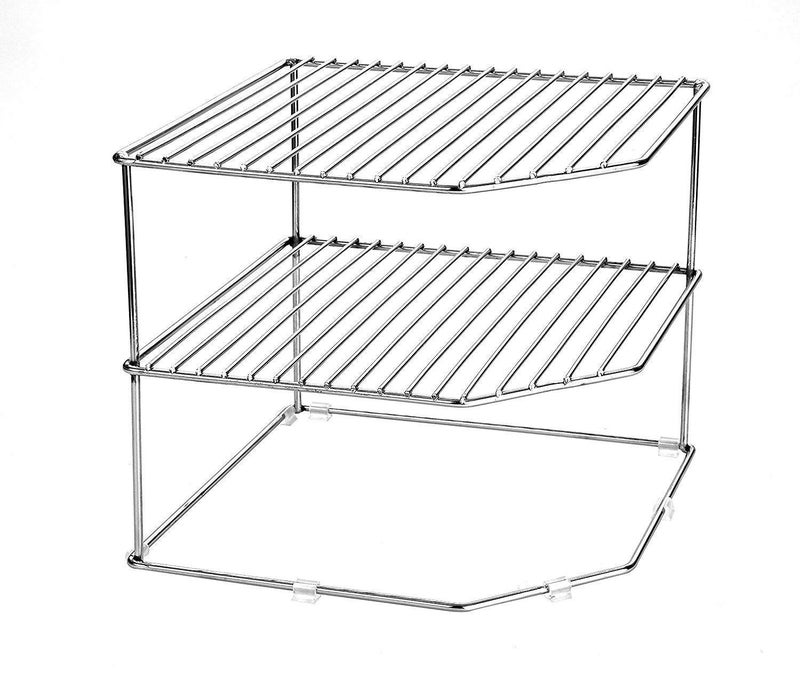 Cri8Hub Multipurpose Storage Corner Shelf For Plates,Bowls & Cups Dish Corner Rack Stand Shelves Holder ( Stainless Steel) - Image 3