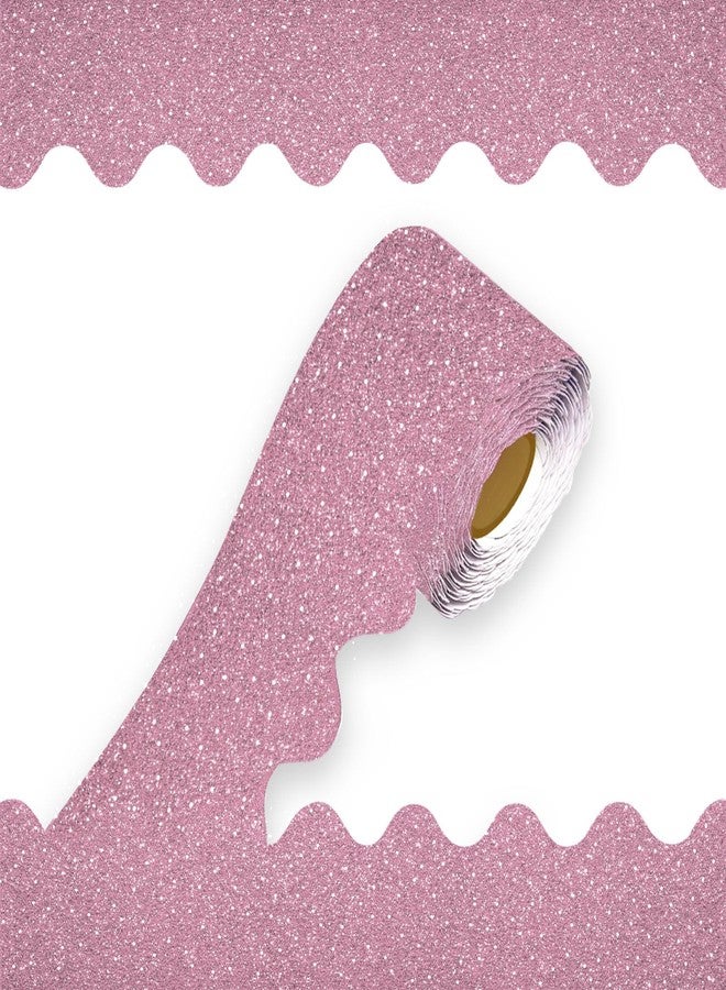 YCDMLJC 69Feet Bulletin Board Borders, Board Trims Shiny Decorative Border Trims Sparkle,Classroom Decor,Poster Board,Whiteboard,Wall Decoration,Party, Decoration with Classroom Border(Light Pink) ﻿ - Image 1