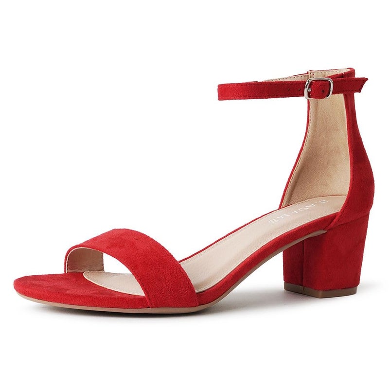 J Adams Daisy Mid Heel Sandal Red 85 BM US