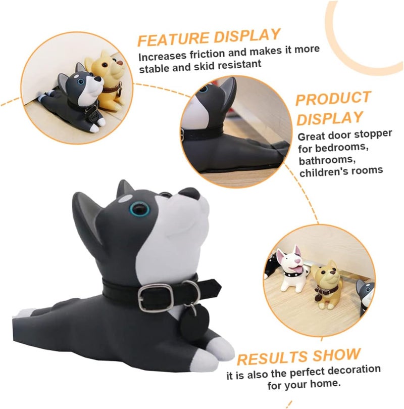 2pcs Dog Gate for Home Safety Door Stops Cartoon Dog Door Wedges Easy to Clean and Reusable - Image 3