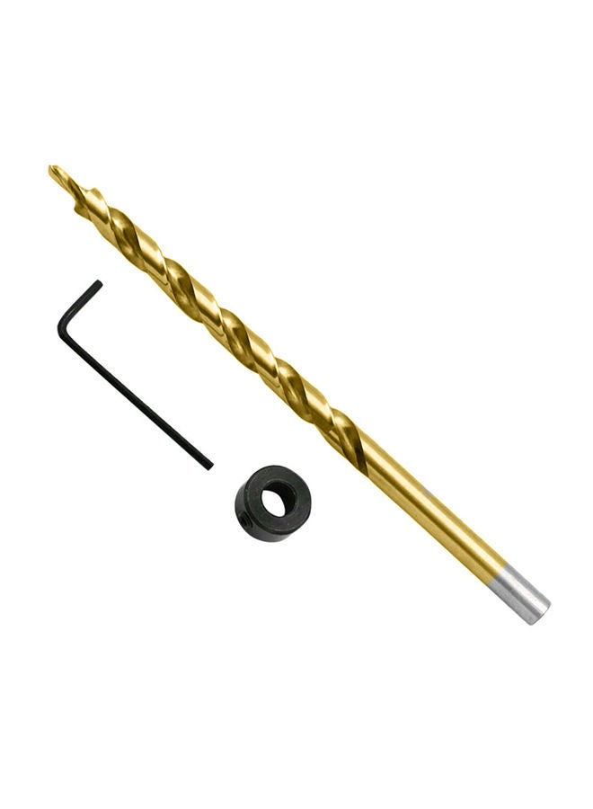 NIBEMINENT Hole Step Drill Bit+Stop Collar Set Gold 8X10X8centimeter 