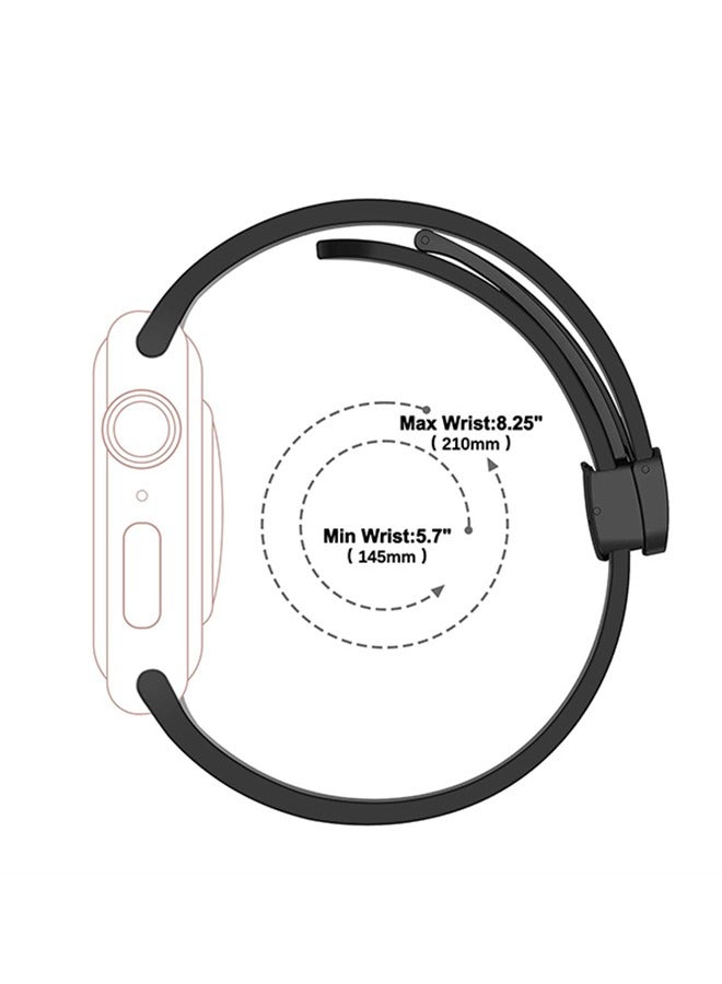 Magnetic Band D-buckle Silicone Sport Strap Replacement WristBand for Apple Watch SE Series 8/7/6/5/4/3/2/1 (38mm/40mm/41mm/（S10）42mm) - Image 3