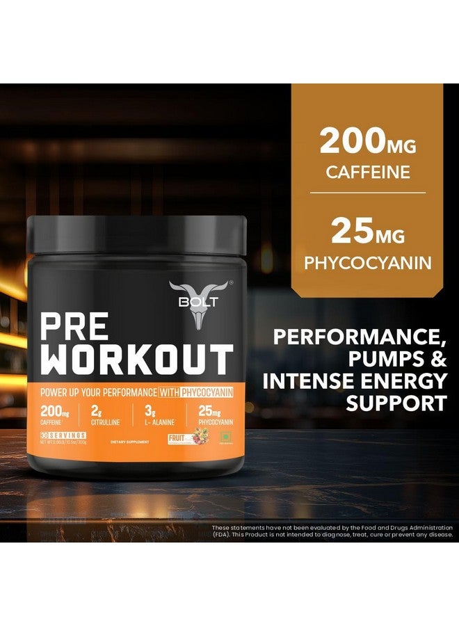 BOLT Bolt Nutrition Pre Workout Supplement | 300 grams,30 Servings |With Caffeine Powder, Citrulline Malate, B-Alanine, Taurine For Explosive Energy, Pump & Focus | Fruit Punch  - Image 3
