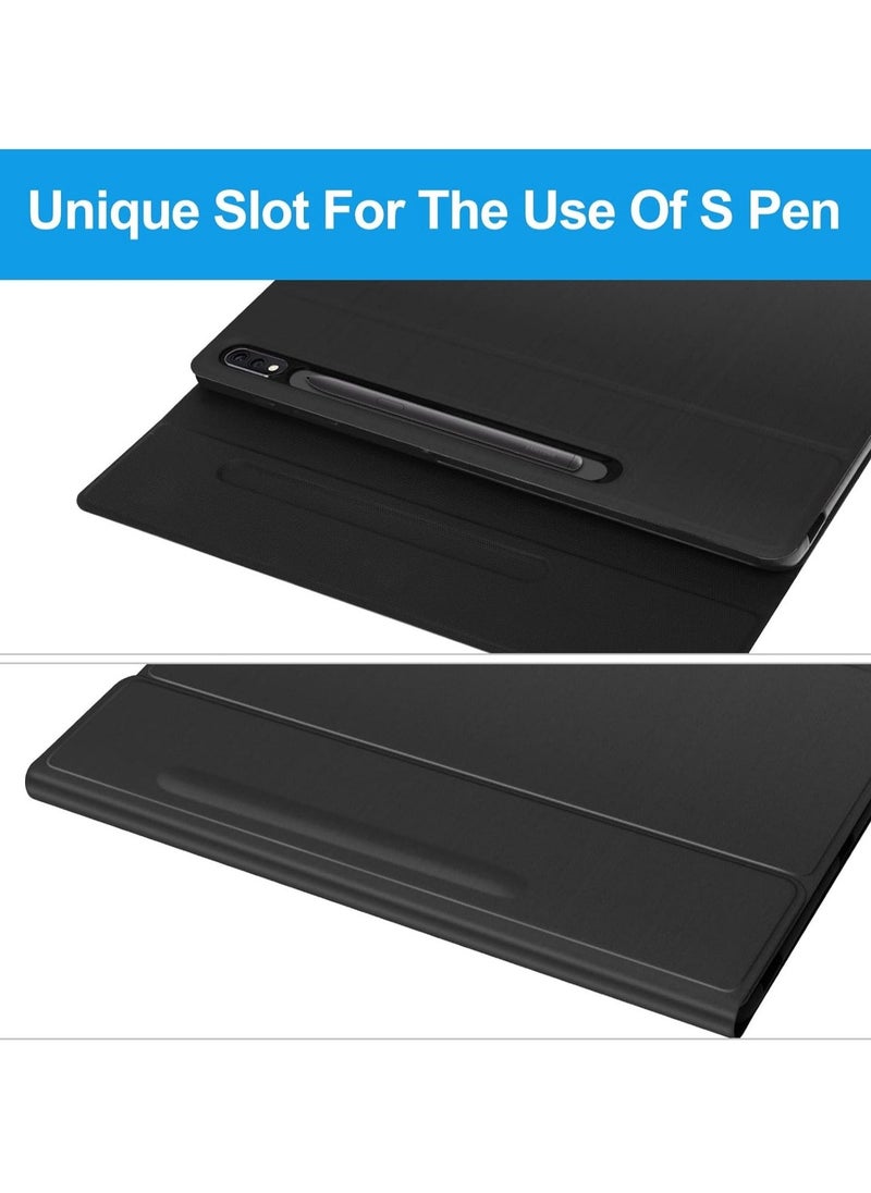 JAJEEK Samsung Galaxy Tab S8 Plus/S7 FE/S7 Plus 12.4” Keyboard Case – Magnetic Detachable Bluetooth Keyboard, Protective Stand Cover with S Pen Charging Support, Slim & Durable Case for Galaxy Tab S8+ (2022), S7 FE (2021), S7+ (2020) – Black - Image 2