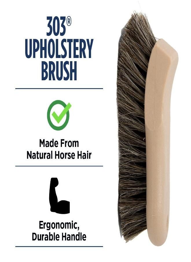 303 Products - 303 Upholstery Brush - Horse Hair Bristles - Tough On Stubborn Stains, Gentle On Delicate Fabrics - Contoured, Ergonomic Design - Leather Seats, Carpets, Fabric, Upholstery, and More - (39019) - Image 1