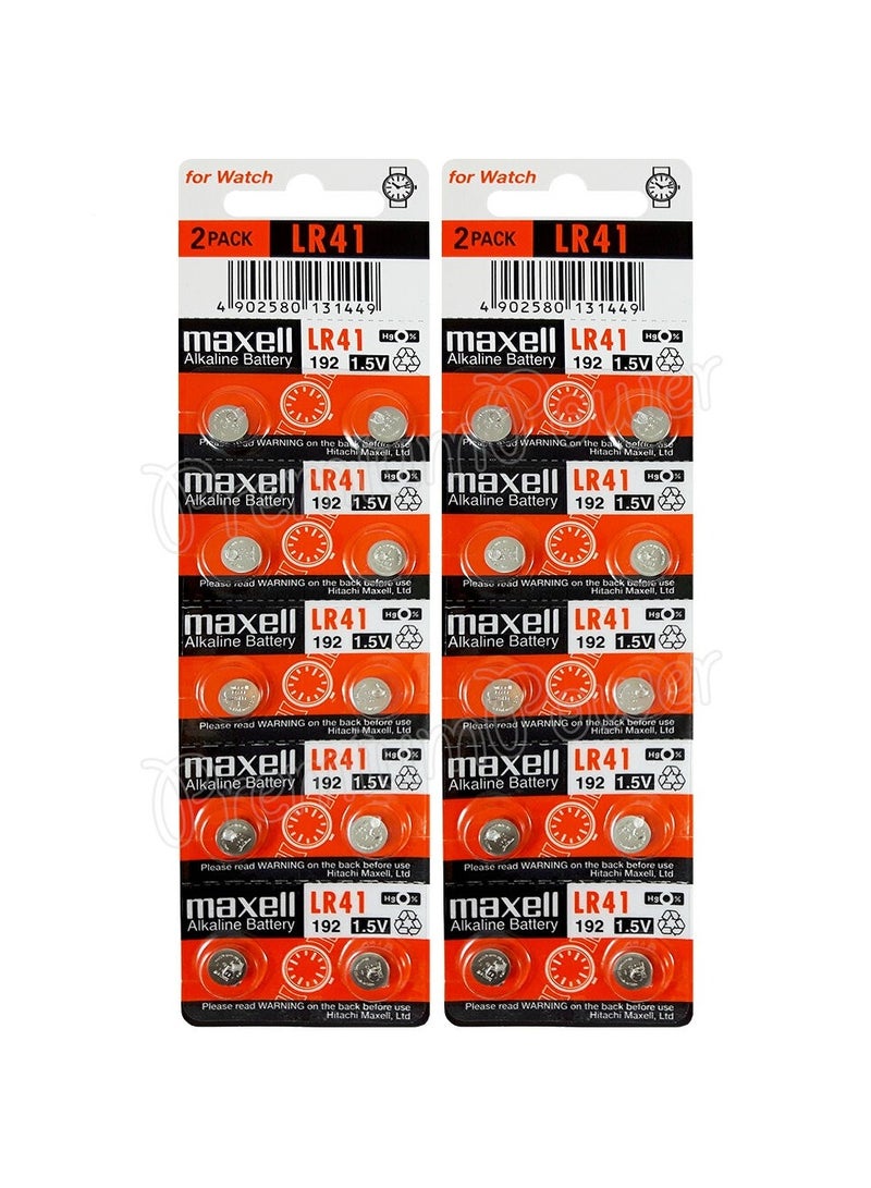 Maxell 20-Pieces Maxell AG3 LR41 (192) Alkaline 1.5V Batteries - Image 1